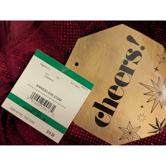 Anne Klein Red Sparkle Pencil Skirt Size L Polyester Blend Womens Elegant Wear - Picture 8 of 8